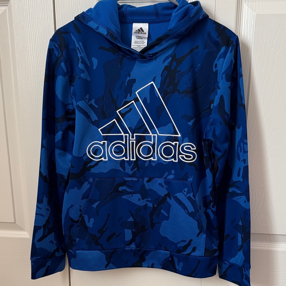Adidas Kids Blue Patterned Hoodie